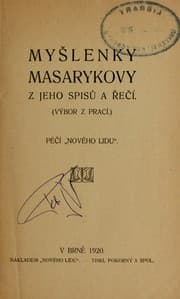 Tapa de Myšlenky Masarykovy z jeho spisů a řečí