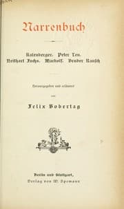 Tapa de Narrenbuch: Kalenberger, Peter Leu, Neithart Fuchs, Markolf, Bruder Rausch