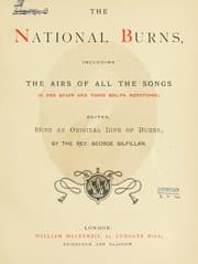 Tapa de The national Burns, including the airs of all the songs in the staff and tonic sol-fa notations