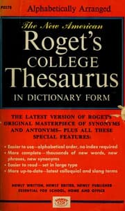 Tapa de The New American Roget's college thesaurus in dictionary form.