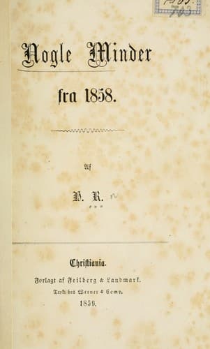 Tapa de Nogle Minder fra 1858