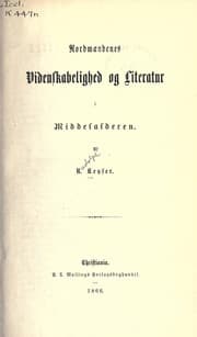 Tapa de Nordmaendenes videnskabelighed og literatur i middelalderen