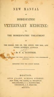 Tapa de New manual of homœopathic veterinary medicine