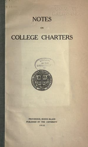 Tapa de Notes on college charters