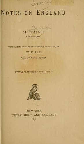 Tapa de Notes on England