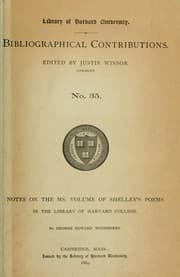 Tapa de Notes on the MS. volume of Shelley's poems in the library of Harvard College