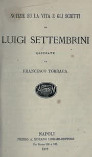 Tapa de Notizie su la vita e gli scritti di Luigi Settembrini