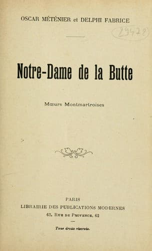 Tapa de Notre-Dame de la Butte