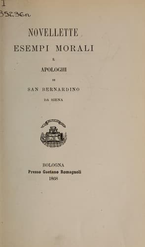 Tapa de Novellette, esempi morali, e apologhi