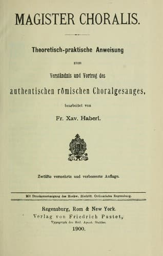 Tapa de Magister choralis