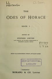 Tapa de The Odes of Horace, Book I-II