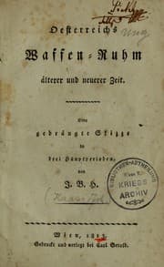Tapa de Oesterreichs Waffen-Ruhm alterer und neuerer Zeit
