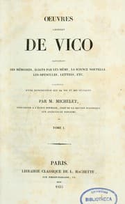 Tapa de Oeuvres choisies de Vico, contenant ses mémoires