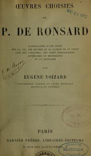 Tapa de Oeuvres choisies de P. de Ronsard