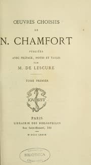 Tapa de Oeuvres choisies de N. Chamfort