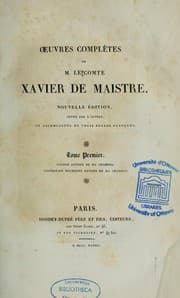 Tapa de Oeuvres complètes de m. le comte Xavier de Maistre