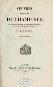 Tapa de Oeuvres complètes de Chamfort
