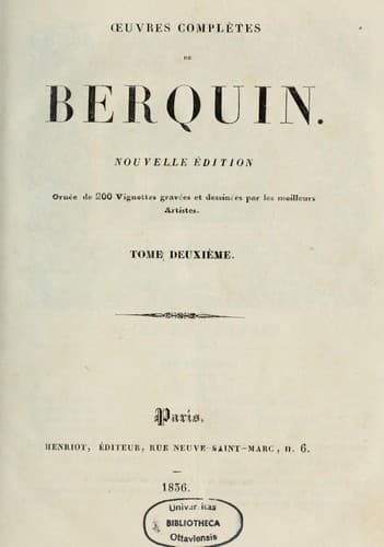 Tapa de Oeuvres complètes de Berquin