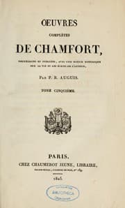 Tapa de Oeuvres complètes de Chamfort