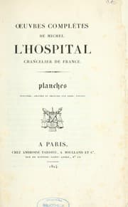Tapa de Oeuvres complètes de Michel L'Hospital, chancelier de France