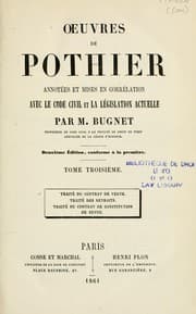Tapa de Oeuvres de Pothier