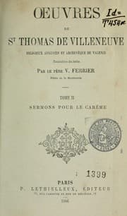 Tapa de Oeuvres de St. Thomas de Villeneuve