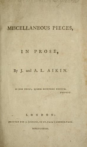 Tapa de Miscellaneous pieces, in prose