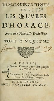 Tapa de Oeuvres d'Horace en latin et en fran ̧ais