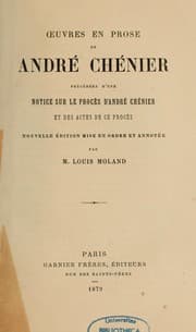 Tapa de Oeuvres en prose, précédées d'une notice sur le procès d'André Chénier et des actes de ce procès
