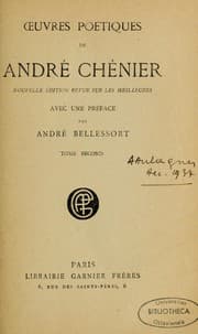 Tapa de Oeuvres poétiques de André Chénier
