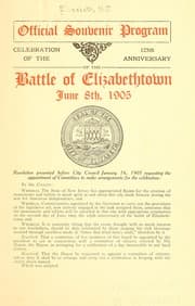 Tapa de Official souvenir program, 1780-1905, in commemoration of the 125th anniversary of the battle of Elizabethtown