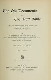 Tapa de The old documents and the new Bible