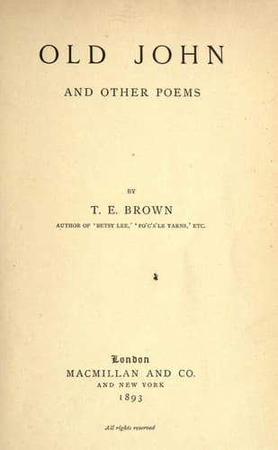 Tapa de Old John, and other poems