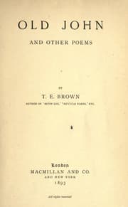 Tapa de Old John, and other poems