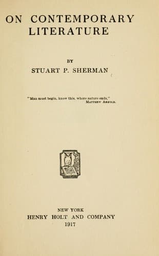 Tapa de On contemporary literature