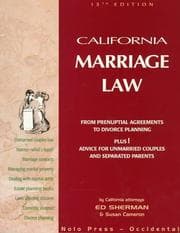 Tapa de California Marriage Law (California Marriage Law, 13th ed)