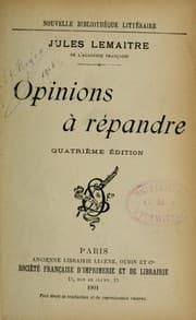 Tapa de Opinions à répandre