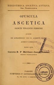 Tapa de Opuscula ascetica Sancti Vincentii Ferrerii