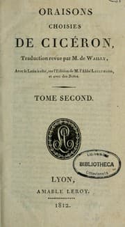 Tapa de Oraisons choisies de Cicéron