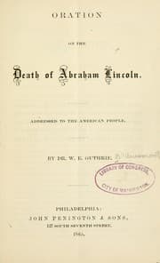 Tapa de Oration on the death of Abraham Lincoln