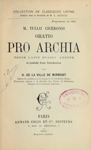 Tapa de Oratio pro Archia