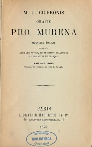 Tapa de Oratio pro Murena
