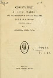 Tapa de Osservazioni sul Decamerone di Giovanni Boccaccio