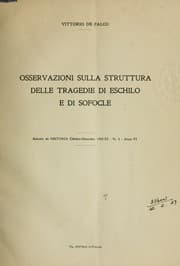 Tapa de Osservazioni sulla struttura delle tragedie di Eschilo e di Sofocle