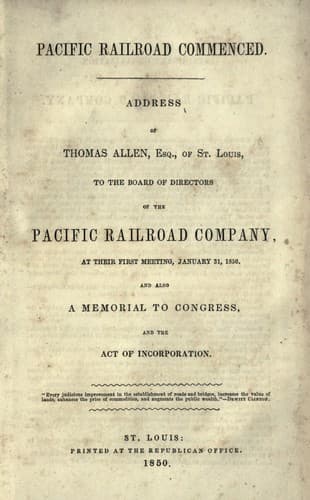 Tapa de Pacific railroad commenced