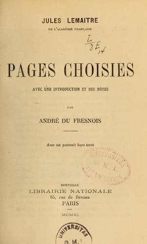 Tapa de Pages choisies