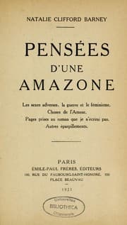 Tapa de Pensées d'une amazone