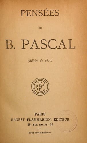 Tapa de Pensées (Ed. de 1670)