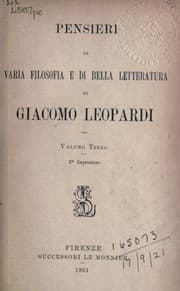 Tapa de Pensieri di varia filosofia e di bella letteratura