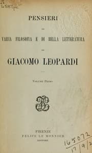 Tapa de Pensieri di varia filosofia e di bella letteratura